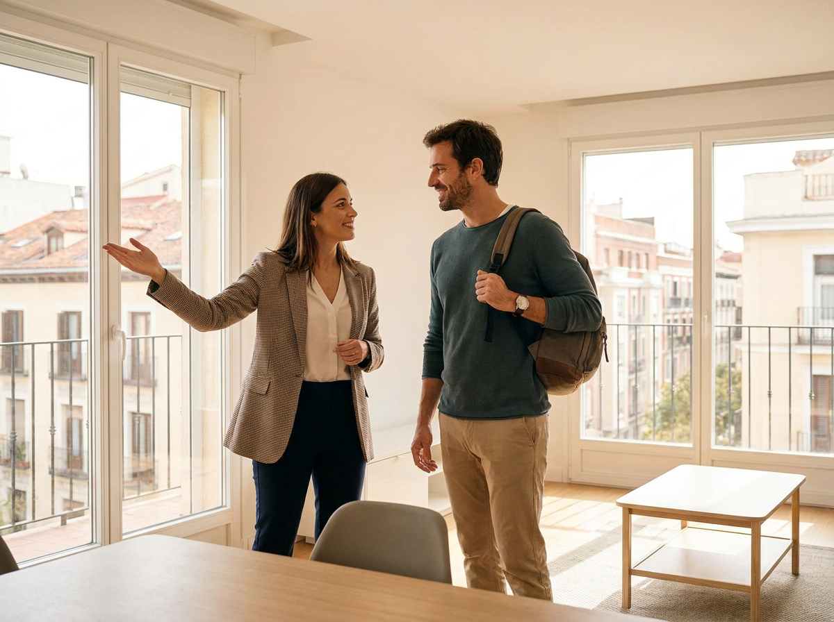 Consultor de Silko mostrando un apartamento a un cliente.