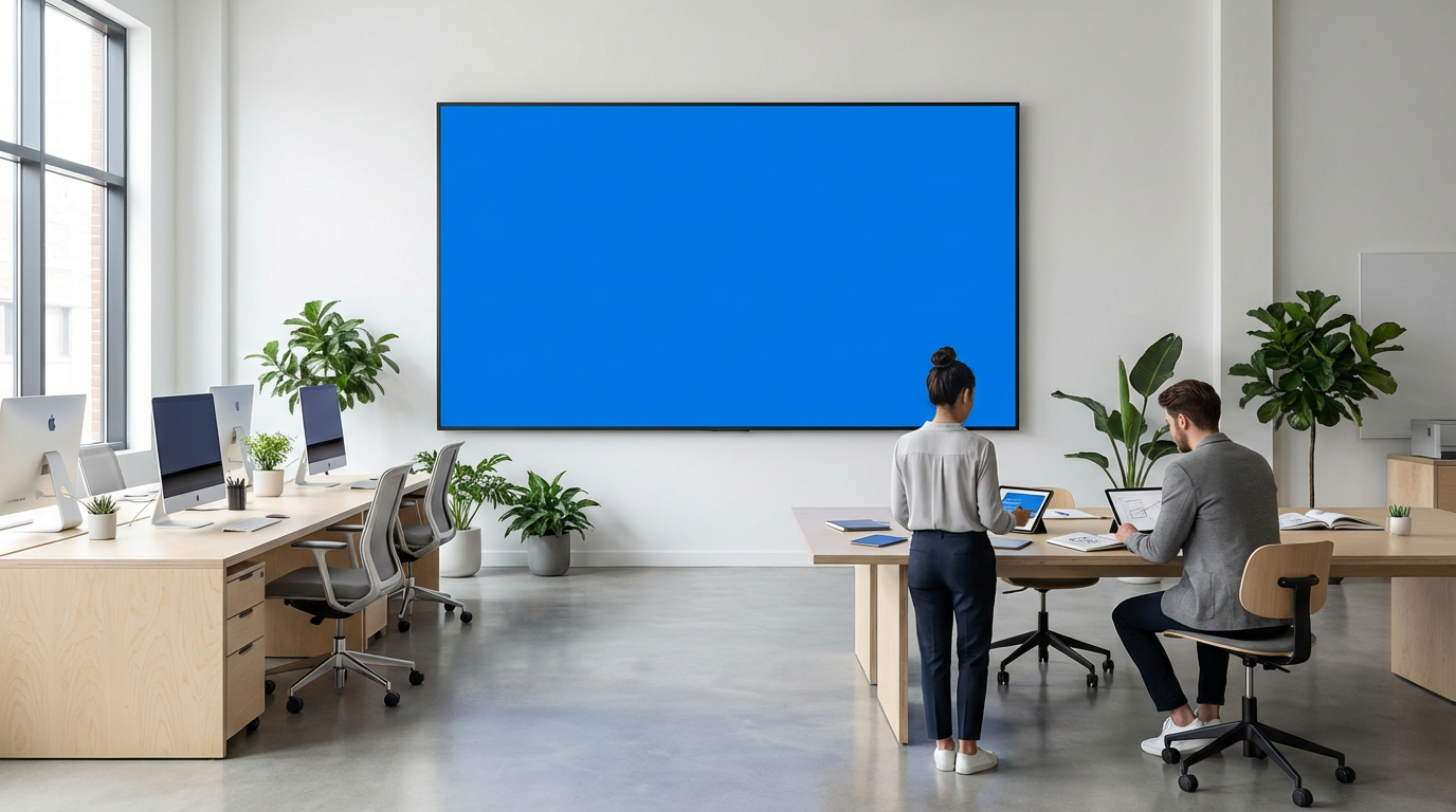 Espacio de trabajo de un estudio de branding estratégico y minimalista.